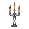 Halloween LED kandelaar - oranje/zilverkleurig - 35.5x16x8 cm
