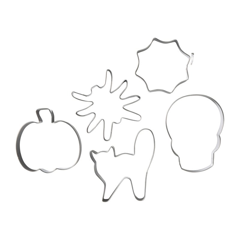 Halloween bakvormen - zilverkleurig - set van 5