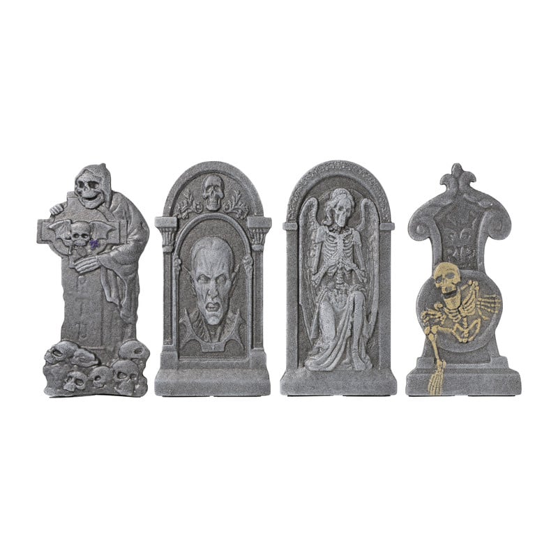 Halloween grafstenen - grijs -42x21x10 cm 