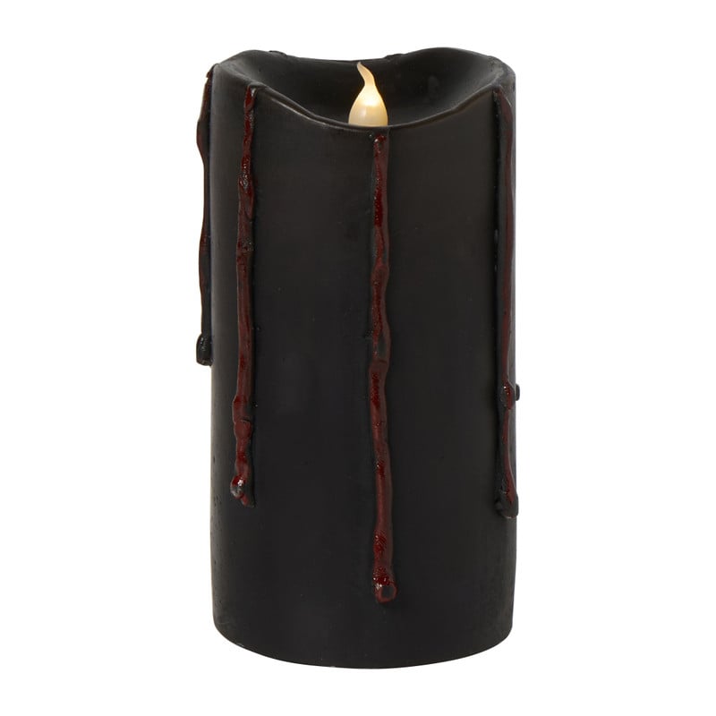 Halloween kaars led - zwart - ø8x12.5 cm 