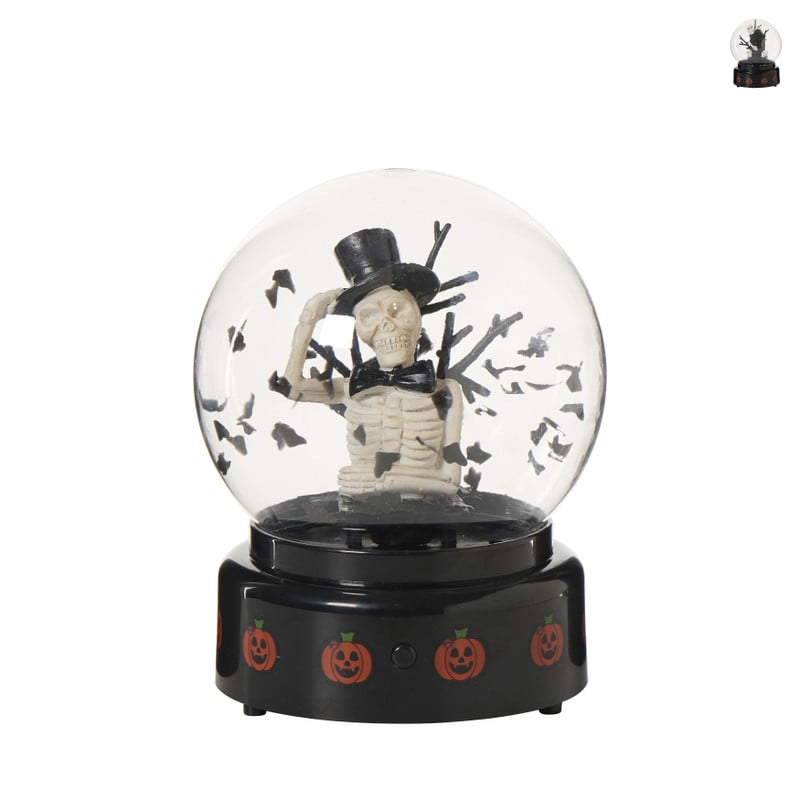 Halloween bol met led - multikleur - ø15x18 cm 