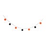 Verlichtingssnoer glitter bal - oranje & zwart - 170 cm