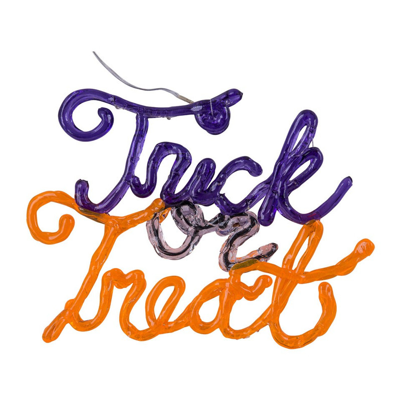 Verlichting Trick or Treat - paars & oranje - 30x22 cm