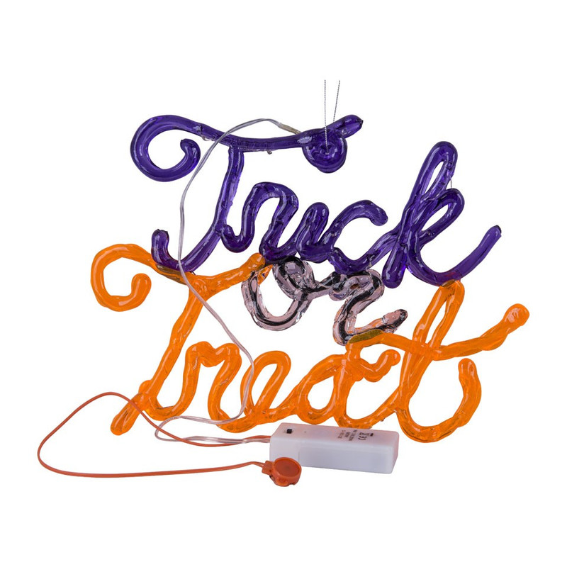 Verlichting Trick or Treat - paars & oranje - 30x22 cm