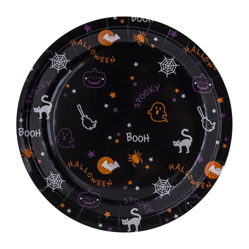 Bord Halloween - zwart - 8 stuks