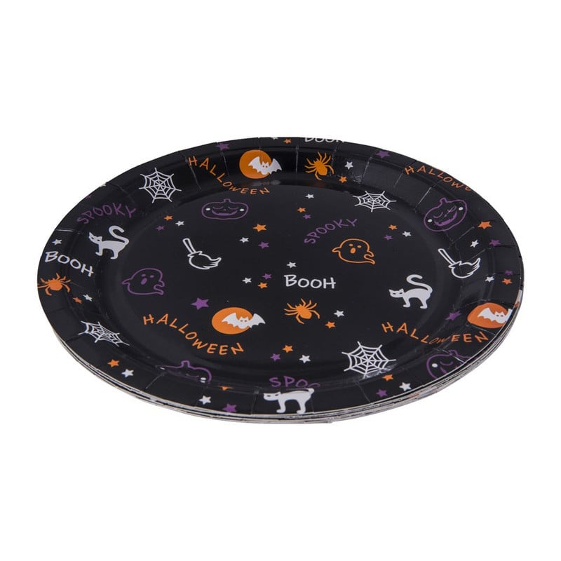 Bord Halloween - zwart - 8 stuks