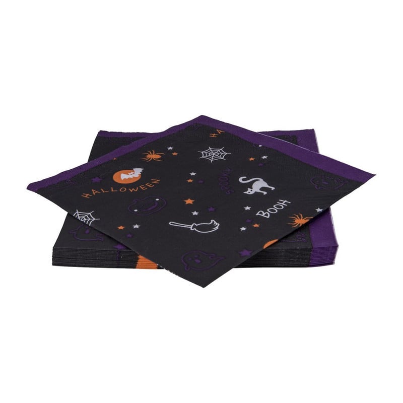 Servetten Halloween - zwart -  16 stuks