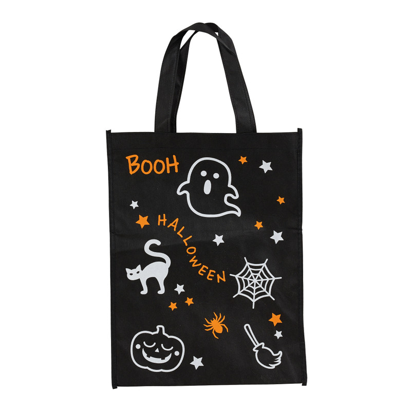 Tas halloween -  zwart met opdruk - 35x28.5 cm 