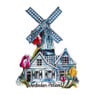 Magneet molen - blauw - 8x1x10 cm
