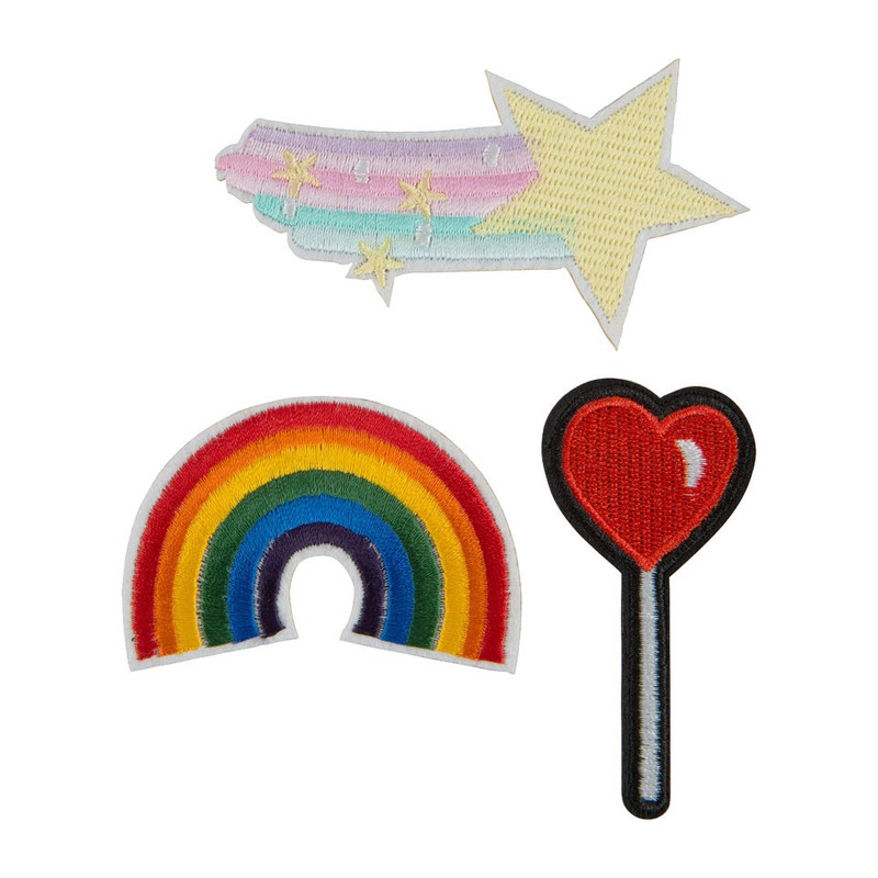 Patches - ster-regenboog-hart - set van 3