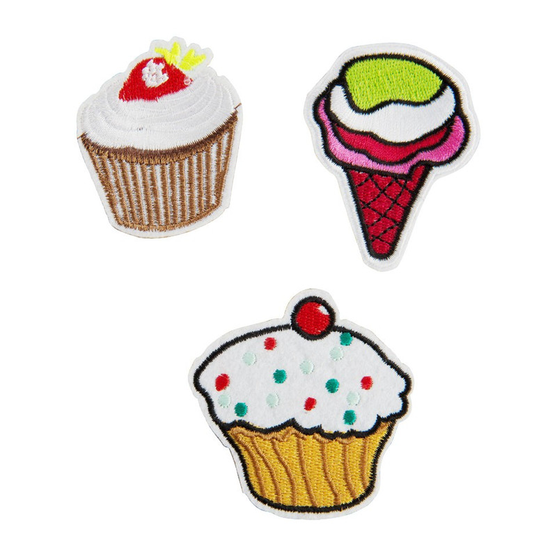 Patches - cupcakes-ijs - set van 3