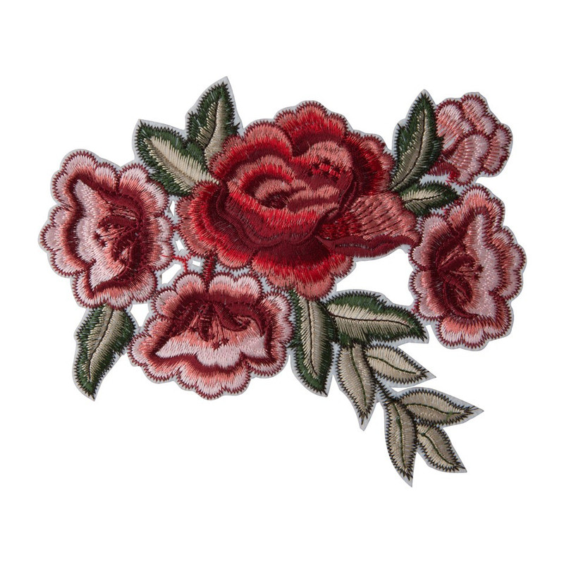 Patch - roos - 18x15 cm