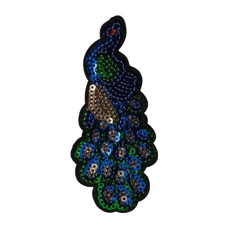 Patch - pauw - 4x10 cm