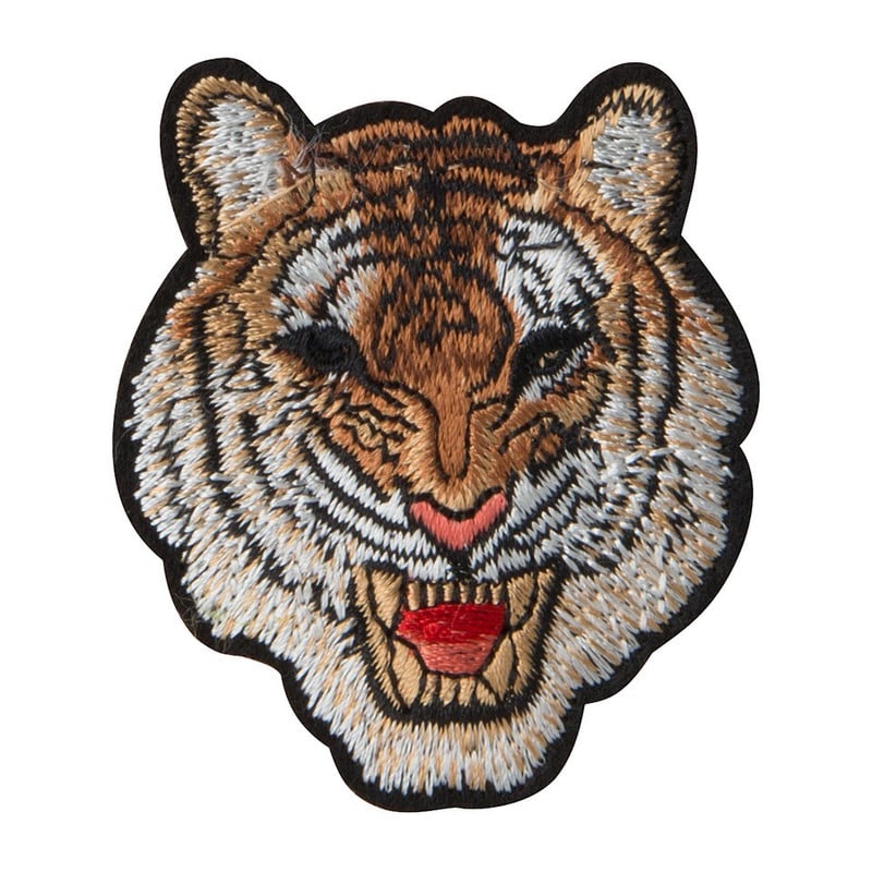 Patch - tijger kop - 5.5x6.5 cm
