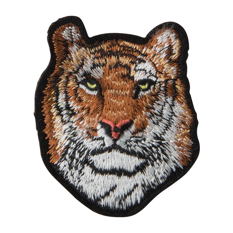 Patch - tijger kop - 5.5x7 cm