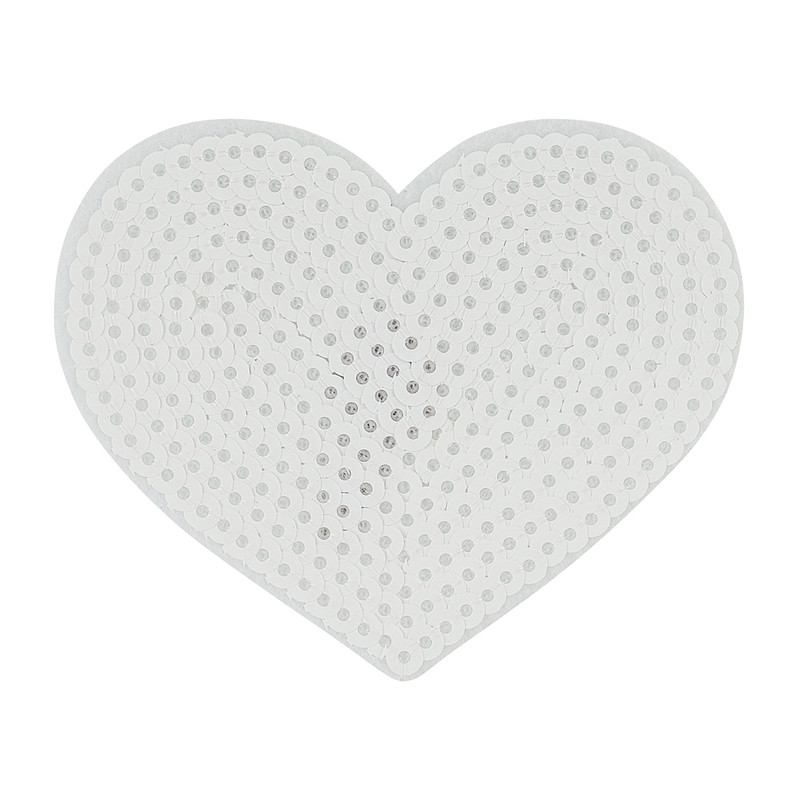 Patch hart - wit - 8x6.5 cm