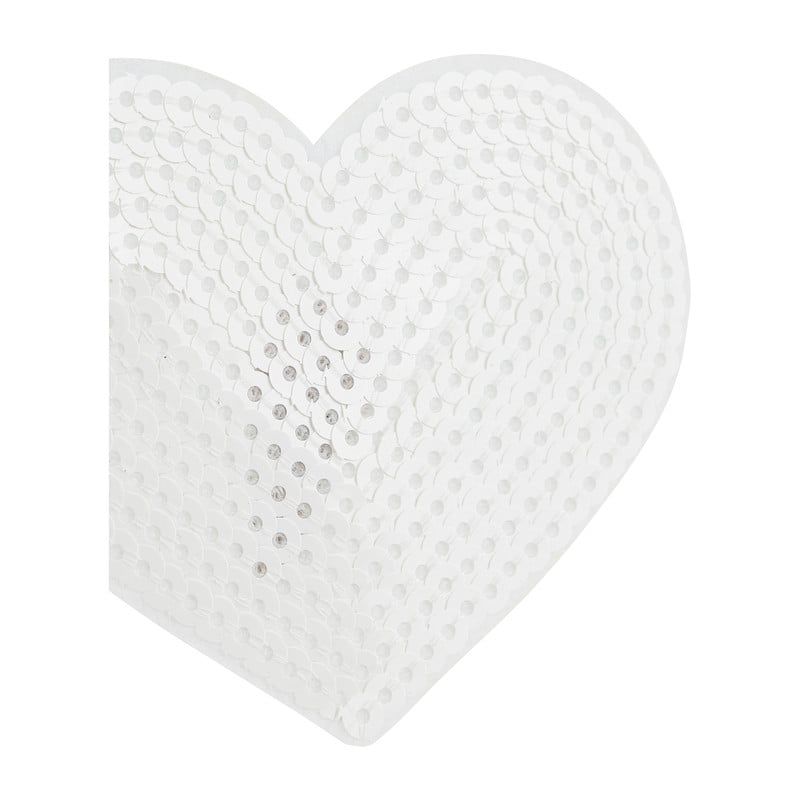 Patch hart - wit - 8x6.5 cm