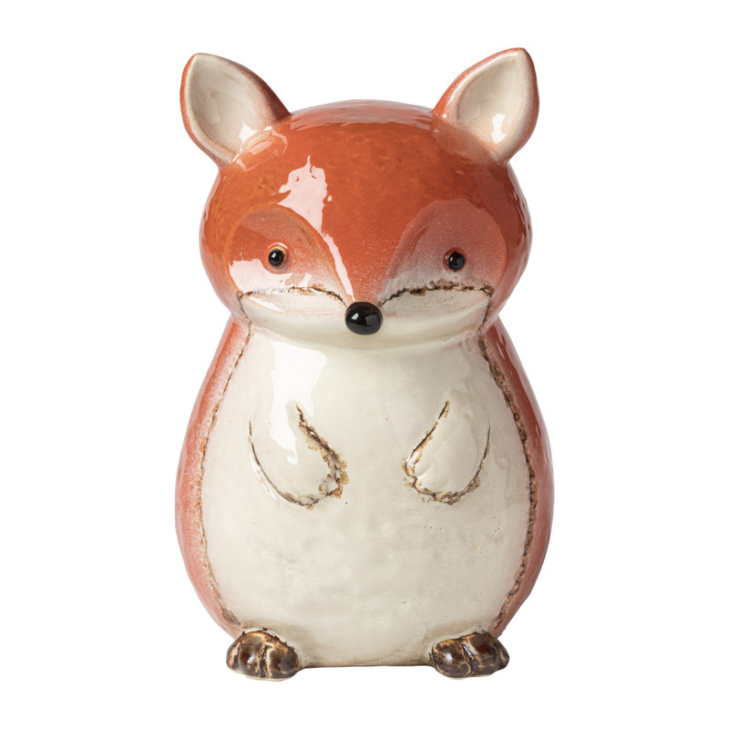 Beeld vos - oranje -18 cm