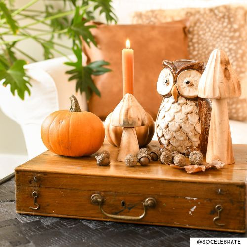 Beeld uil - bruin - 18 cm