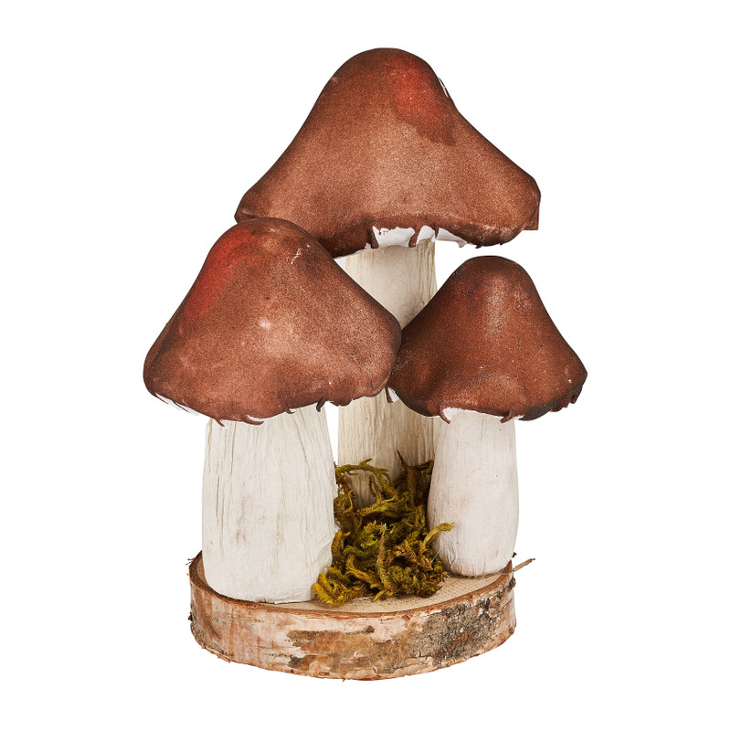 Paddenstoel donkerbruin - 15x13x18 cm