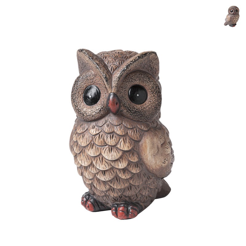 Uil - bruin/zwart - 12 cm