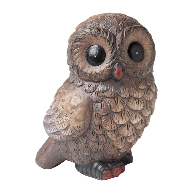 Uil - bruin/zwart - 12 cm