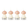 Paddenstoelkaarsjes - roze - set van 4