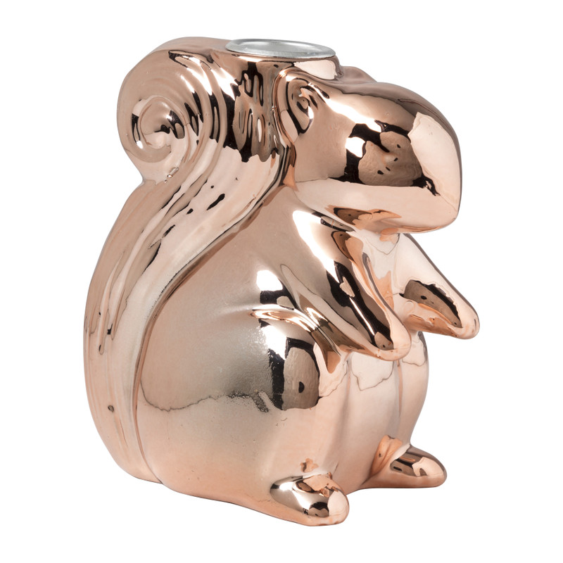 Kandelaar eekhoorn - rosé goud - 12.5 cm