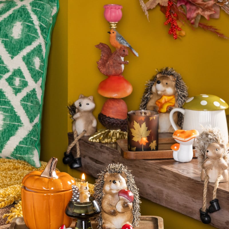 Kandelaar herfst - multikleur - 30x10x12 cm