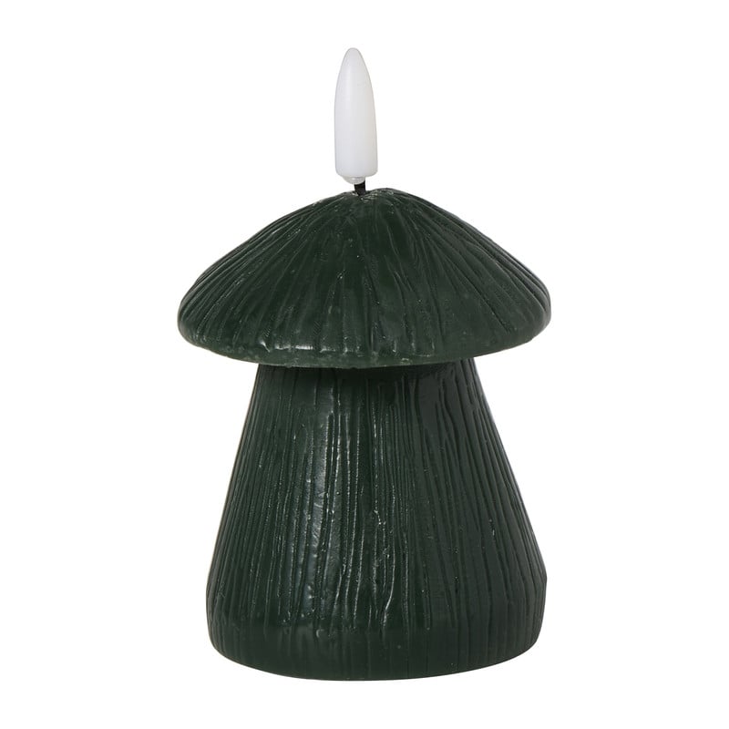 LED kaars paddenstoel - bruin - ø7.5x8x8 cm - diverse varianten