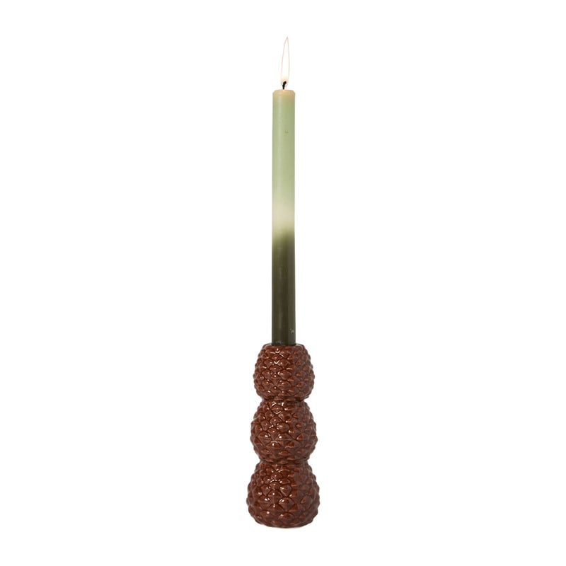 Kandelaar dennenappels groot - bruin - ø7x16 cm