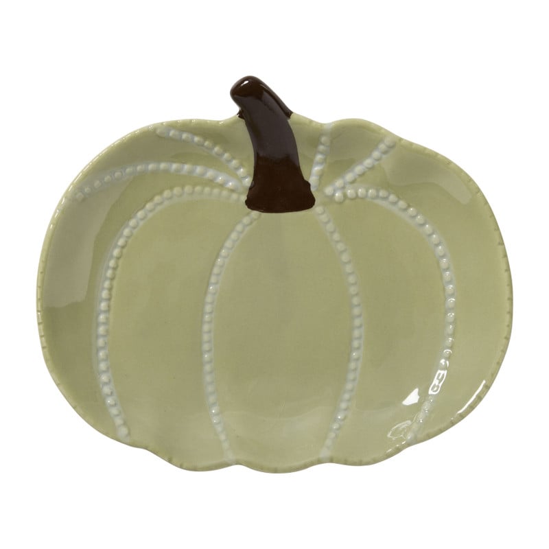Bordje pompoen - groen - 17x12.5x2.5 cm 