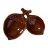 Deco schaaltje eikels - bruin - 12.5x10.5x3 cm 