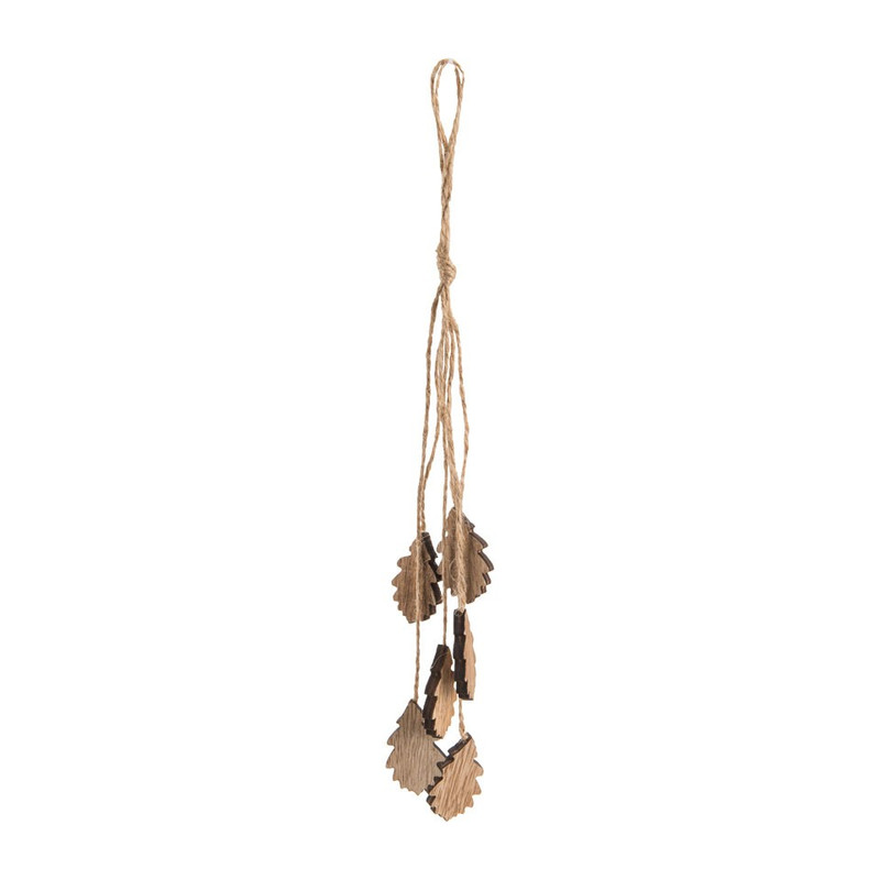 Houten hanger blaadjes - geel