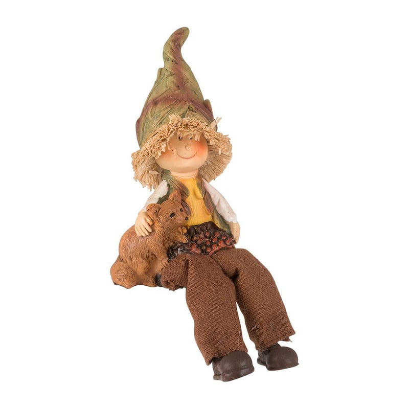 Herfstfiguur blad en puntmuts jongen