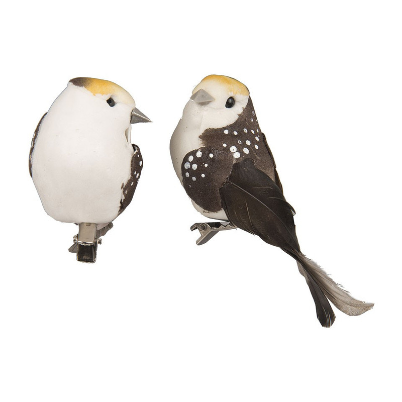 Vogeltjes set van 2 - geel/bruin