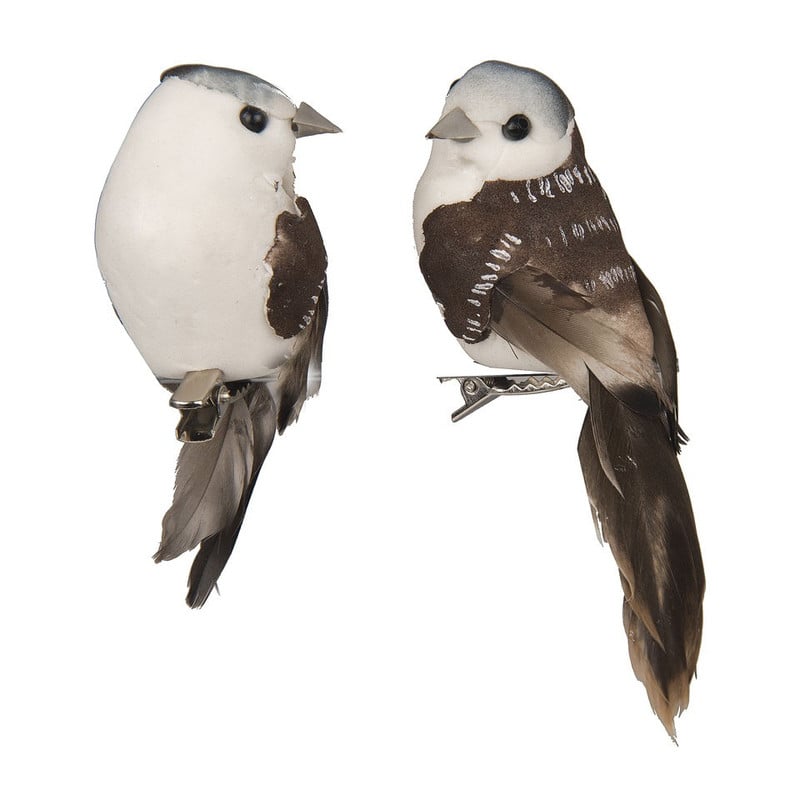 Vogeltjes set van 2 - grijs/bruin