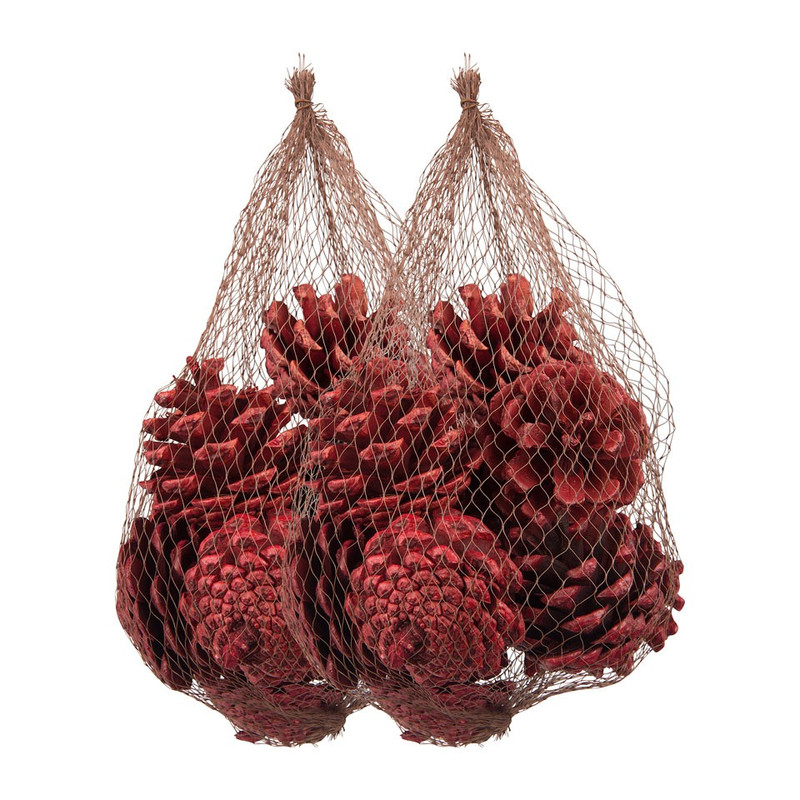 Dennenappels 2 zakjes - rood