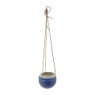 Hangende keramieke pot - donkerblauw - 11x13 cm