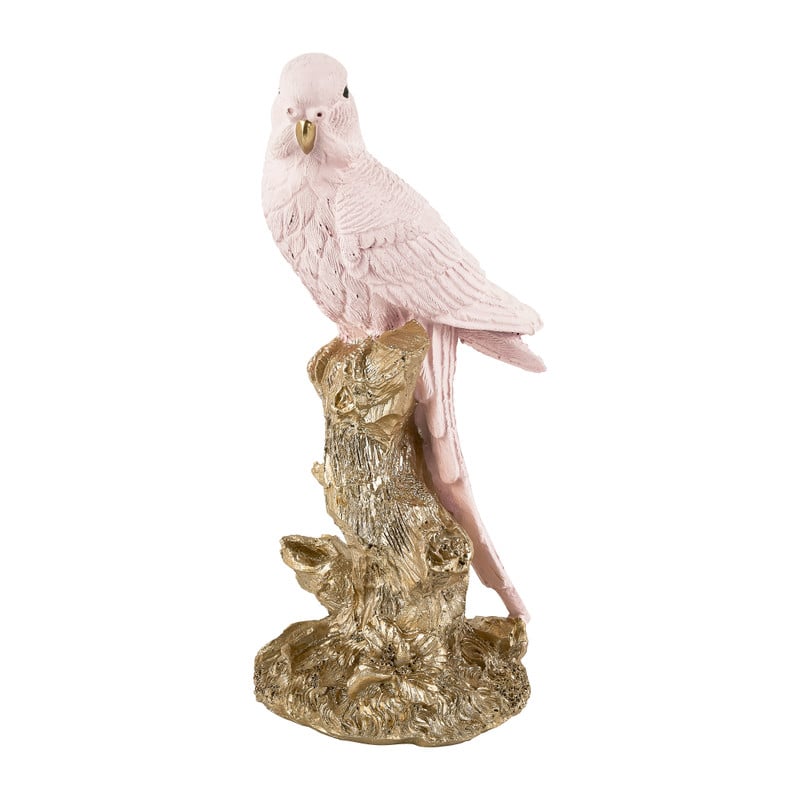 Vogel ornament - roze - 8,9x9x18 cm