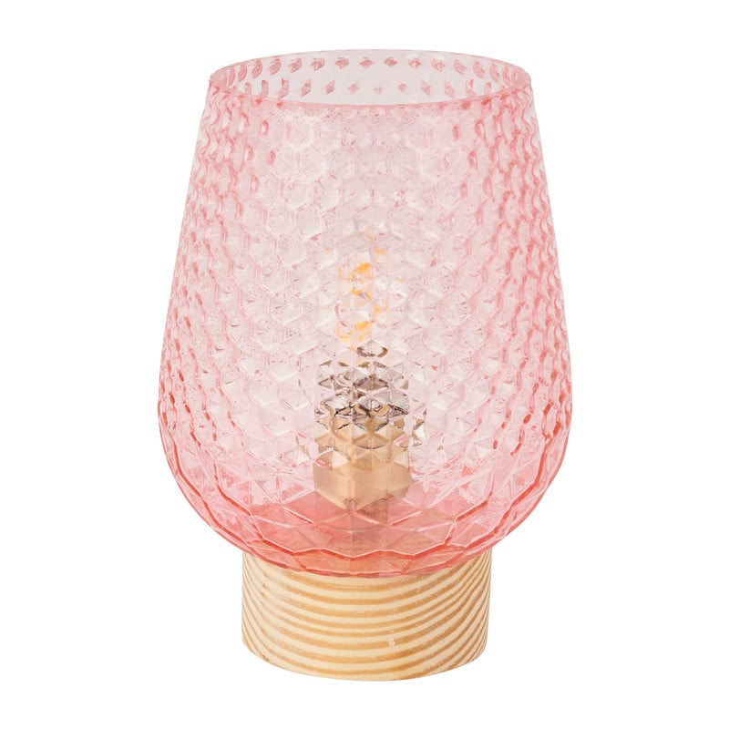 LED tafellamp glas - rozet - 12x17 cm