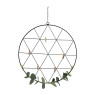 Decoratie rek met blaadjes - zwart - 40x0,3x42 cm