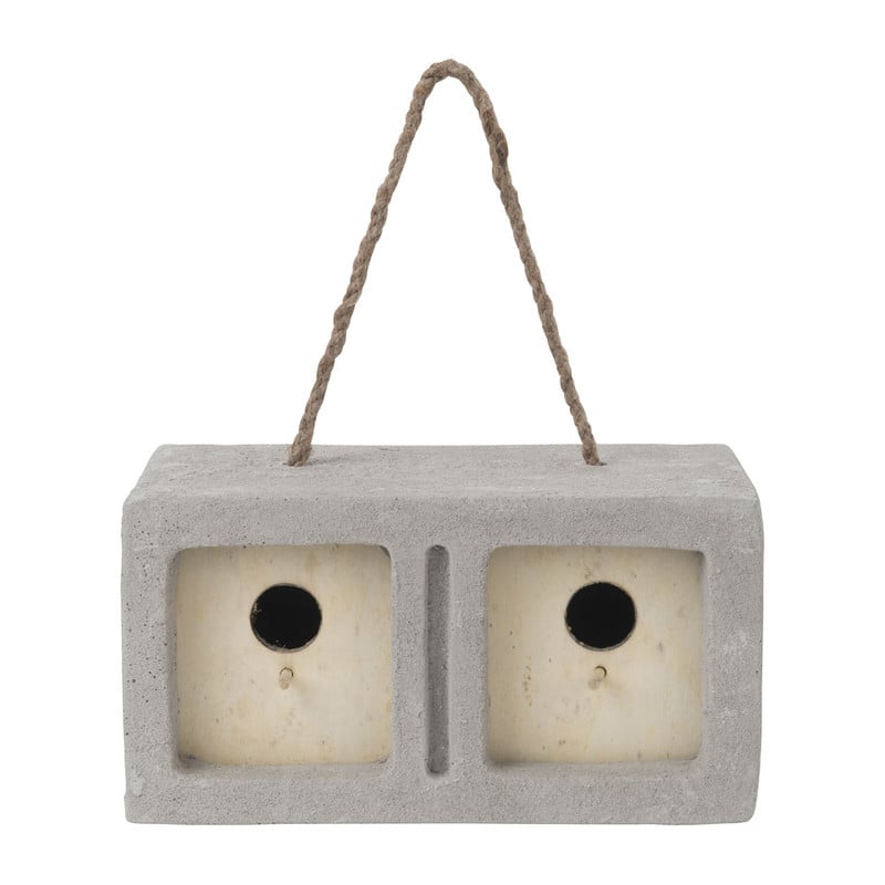 Vogelhuis cement dubbel - 12x12x23 cm
