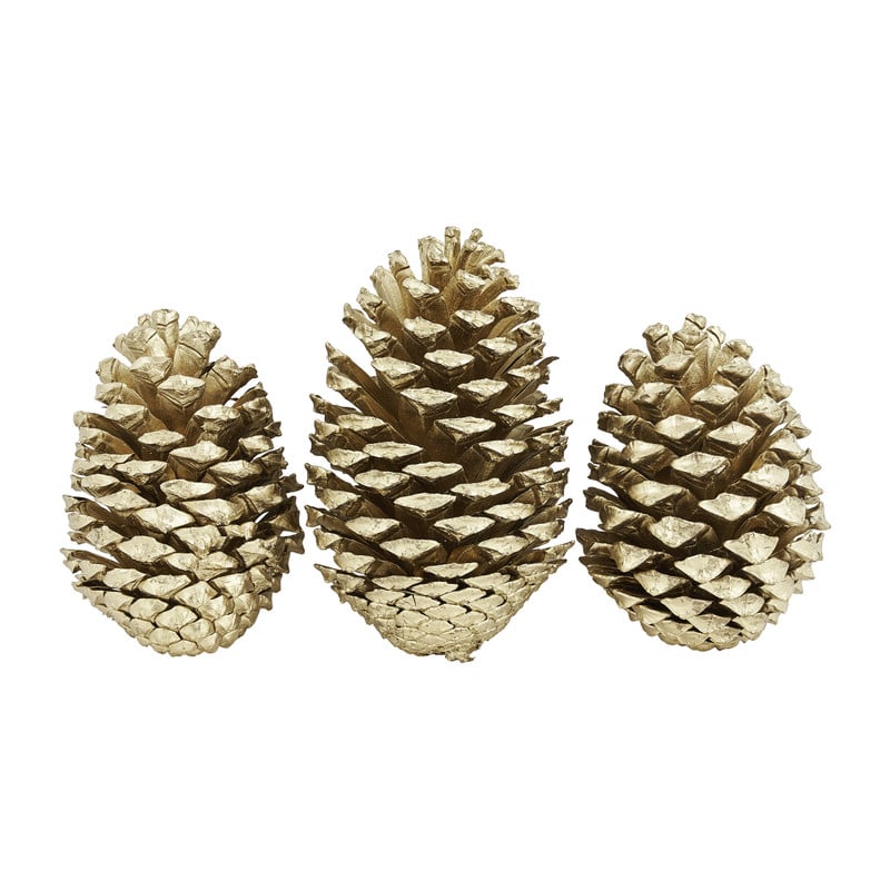 Dennenappels - goud - set van 3