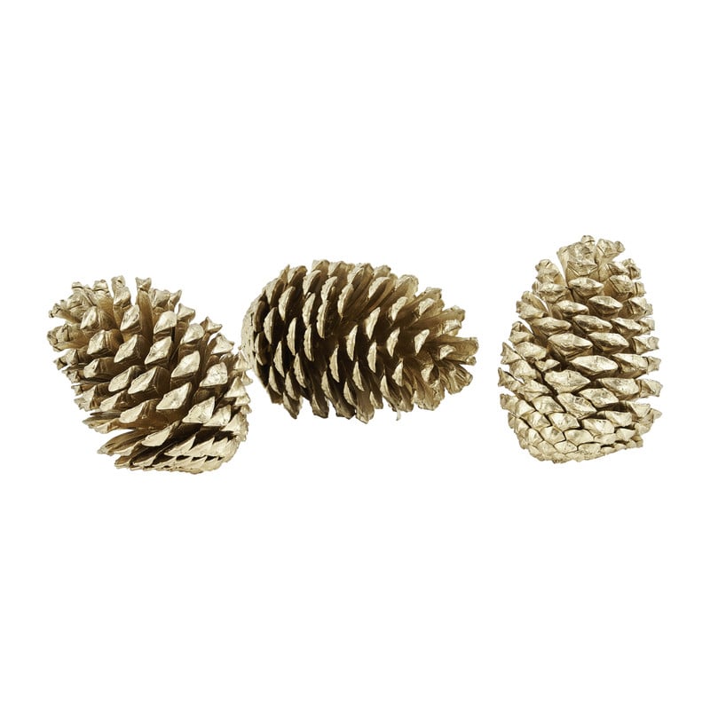 Dennenappels - goud - set van 3