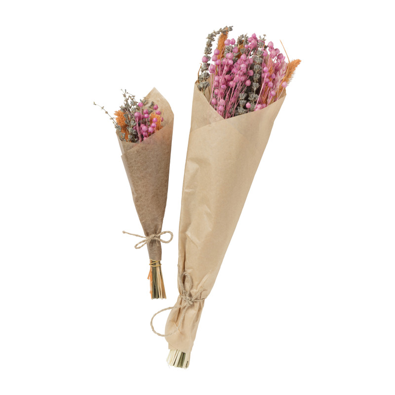 Droogbloem boeket groot - neon - 45 cm