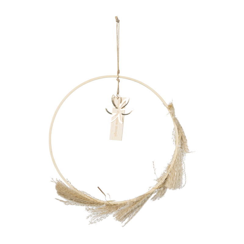 Decoratie ring bamboe - pampas gras - ø30 cm