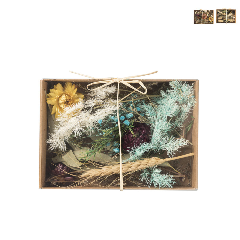 Doosje met droogbloemen - diverse varianten - 17x12x4,5 cm 