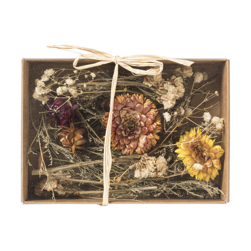 Doosje met droogbloemen - diverse varianten - 17x12x4,5 cm 