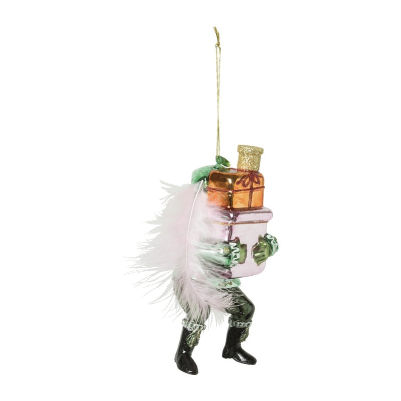 Kersthanger piet - groen - 7x6.5x16 cm